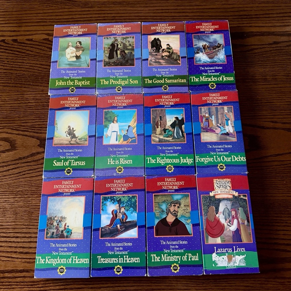 Animated Stories from New Testament Family Entertainment Network VHS Set of 12